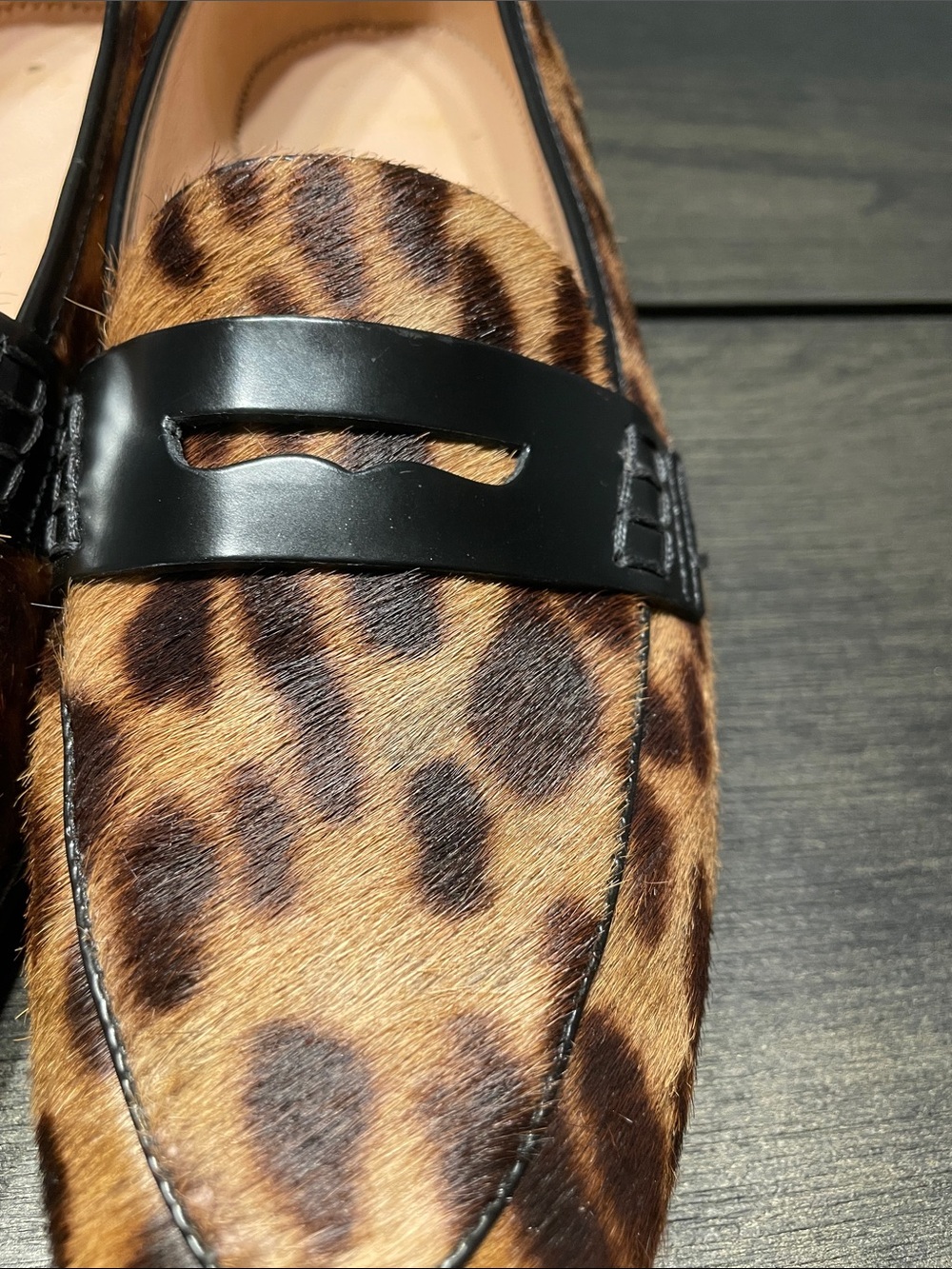 J. Crew Leopard Print Penny Loafers with Black Strap - Picture 6 of 6